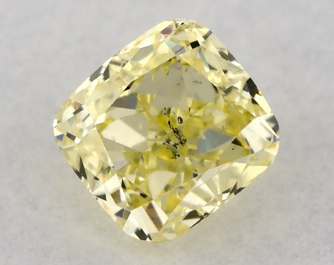 GIA 0.38 Carat Fancy Yellow-SI2 Cushion Modified Cut Diamond